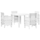 Garden Dining Set 5 pcs White Polypropylene 3378542