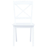 5 Piece Dining Set Solid Rubber Wood White 276869