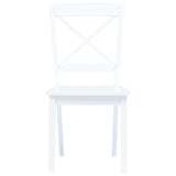 5 Piece Dining Set Solid Rubber Wood White 276869