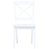 5 Piece Dining Set Solid Rubber Wood White 276869
