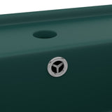 Luxury Basin Overflow Square Matt Dark Green 41x41 cm Ceramic 146948