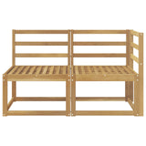 Outdoor Middle and Corner Sofa 2 Piece White Solid Acacia Wood 901472