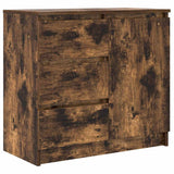 Sideboard with Drawer Smoked Oak 71x35x65 cm Engineered Wood 861575