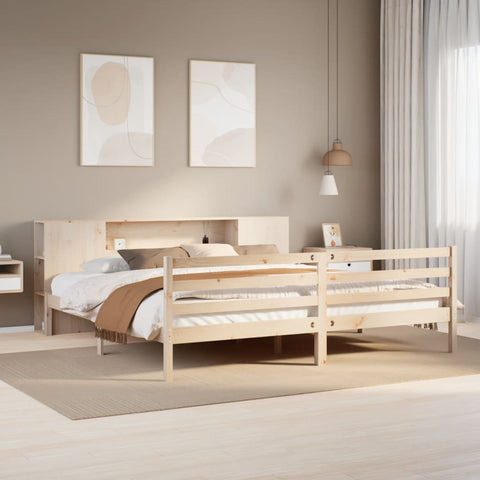 Bookcase Bed without Mattress 200x200 cm Solid Wood Pine 3321860