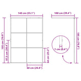 Walk-in Shower Wall Black 140 x 195 cm Tempered Glass 42022046