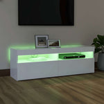 TV Cabinet with LED Lights White 120x35x40 cm 804373