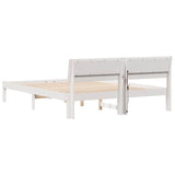 Bed Frame with Headboard White 140 x 200 cm Solid Pine Wood 872777