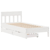Bed Frame without Mattress White 75x190 cm Small Single Solid Wood Pine 3301891