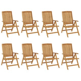 ZNTS Reclining Garden Chairs 8 pcs Solid Wood Teak 3154925