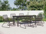 7 Piece Garden Dining Set Black PVC Rattan 3099212