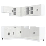 11 Piece Kitchen Cabinet Set "Kalmar" Gloss White Engineered Wood 3314883