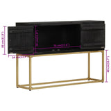 Sideboard Black and Gold 110x30x75 cm Solid Wood Mango 353912