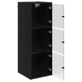 Wall Cabinet Black Oak 35 x 37 x 102 cm Engineered Wood 882909