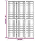 Folding 3-Panel Room Divider Japanese Style 120x170 cm White 352087