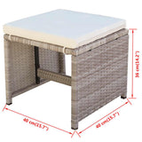 42558 13 Piece Outdoor Dining Set with Cushions Poly Rattan Beige