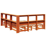 Bookcase Bed without Mattress Wax Brown 160x200cm Solid Wood Pine 3324495