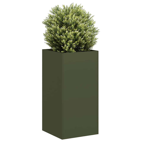 ZNTS Planter Olive Green 40x40x80 cm Cold-rolled Steel 860706