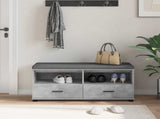 Hall Bench with Cushion Concrete Grey 100 x 38 x 46 cm 891467