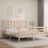 Bed Frame without Mattress King Size Solid Wood 3194901