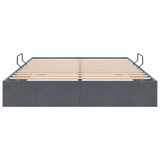 Storage Bed with Headboard Dark Grey 135 x 190 cm Velvet 3370126