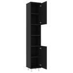 ZNTS 3 Piece Bathroom Furniture Set Black Engineered Wood 3056953