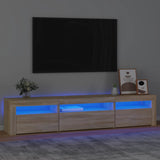 TV Cabinet with LED Lights Sonoma Oak 195x35x40 cm 3152740