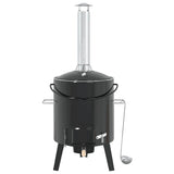 Goulash Cannon with Chimney and Lid Black Enamelled Steel 4005749