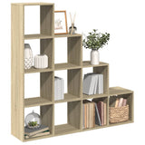Room Divider Bookcase 4-Tier Sonoma Oak 131.5x29x131.5 cm Engineered Wood 857969