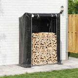 Firewood Rack with Rain Cover 150x60x200 cm Galvanised Steel 4104953