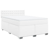 Box Spring Bed with Mattress White 140x200 cm Faux Leather 3286125