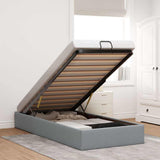 Ottoman Bed Frame without Mattress Light Grey Single Fabric 3310916