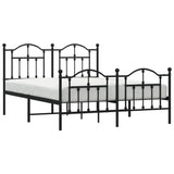 Metal Bed Frame without Mattress with Footboard Black 140x200cm 353458