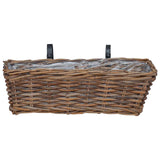 Hanging Planter Basket 2 pcs Brown 48 x 22 x 15 cm Lacak Rattan 42020968