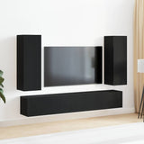 TV Cabinet Set 5 pcs Black oak 190.5 x 30 x 30.5 cm Wood 3393190