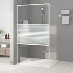 Walk-in Shower Wall White 115x195 cm Clear ESG Glass 152153