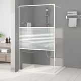 Walk-in Shower Wall White 115x195 cm Clear ESG Glass 152153