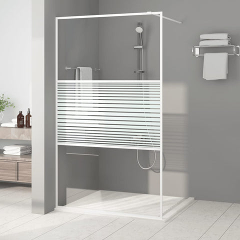 Walk-in Shower Wall White 115x195 cm Clear ESG Glass 152153