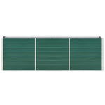 Garden Raised Bed Galvanised Steel 240x40x77 cm Green 47041