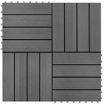ZNTS 22 pcs Decking Tiles 30x30 cm 2 sqm WPC Teak Colour 277797