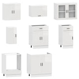 8 Piece Kitchen Cabinet Set Kalmar High Gloss White Engineered Wood 3314843