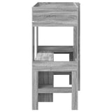 Loft Bed Frame with Desk with Storage Grey Sonoma 75 x 190 cm 3410432