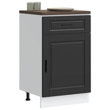 Kitchen Base Cabinet Porto Black Engineered Wood 853958