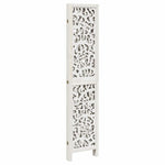 Room Divider 4 Panels White Solid Wood Paulownia 358738