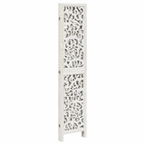 Room Divider 4 Panels White Solid Wood Paulownia 358738