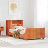 ZNTS Bed Frame without Mattress Wax Brown 90x200 cm Solid Wood Pine 3323670