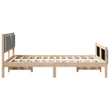 Bed Frame with Headboard Light Grey 135 x 190 cm Fabric 878339