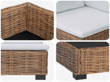 2 pcs Rattan Lounge Set with Cushions GENDT Natural Rattan 3429856