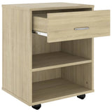 808470 Rolling Cabinet Sonoma Oak 46x36x59 cm Engineered Wood