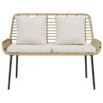 Garden Bench Brown and Black and Cream Poly rattan and steel 42010360