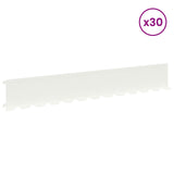 Lawn Edging 30 pcs 102 x 15 x 4 cm Steel White 8008768